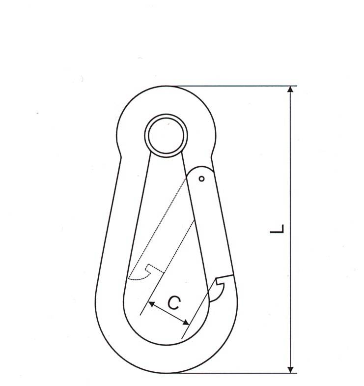 DIN5299 Snap Hook  Form A With Thimble Thumb 1